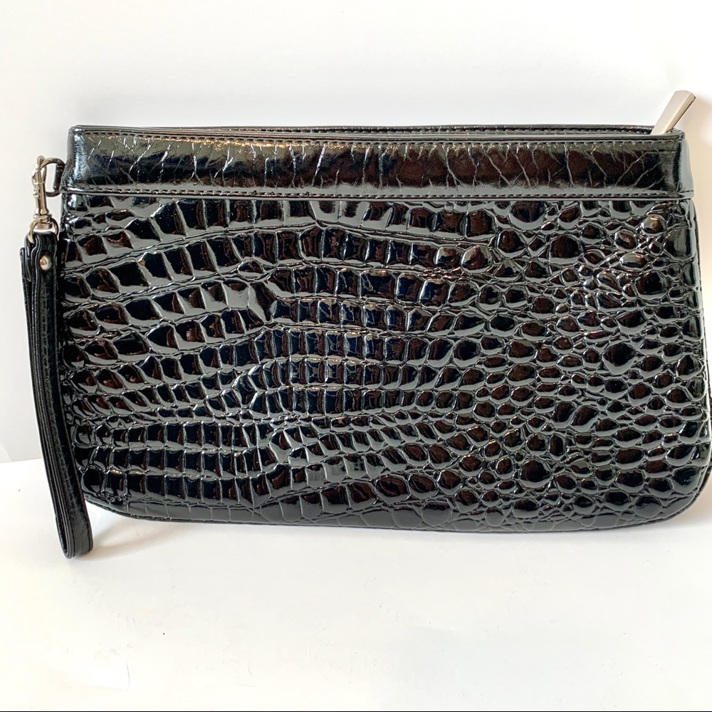 EXPRESS Faux Leather Black Wristlet Clutch